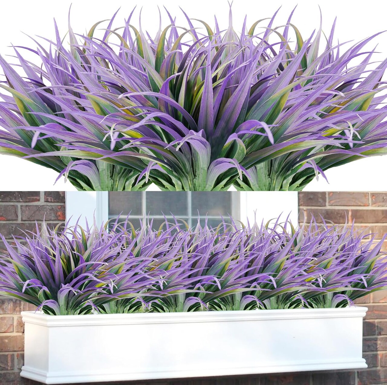 12-Piece UV-Resistant Artificial Grass Set – 17.3 Inch Faux Greenery for Home and Garden Décor